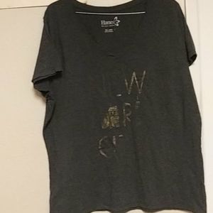 Worn short sleeve V-neck comfortable shirt